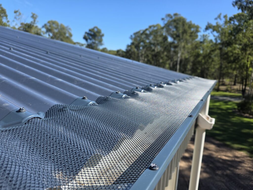 Gutter-Guard_Shed-Maleny aluminium gutter guard Maleny fitted to shed